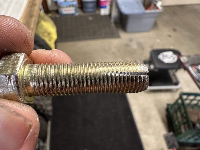 thread chaser made from a grade 8 bolt wide