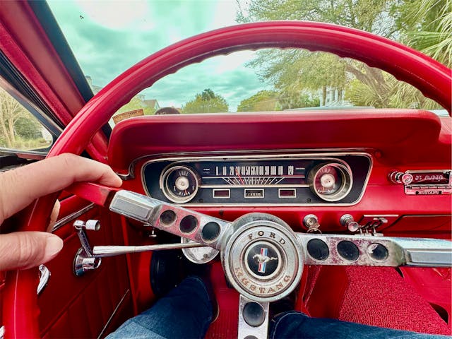 1965 Ford Mustang convertible interior dash speedometer