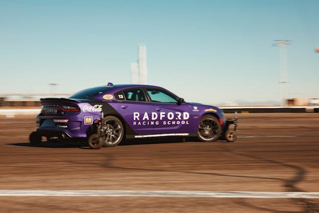 Radford Racing School steering practice aids blur action
