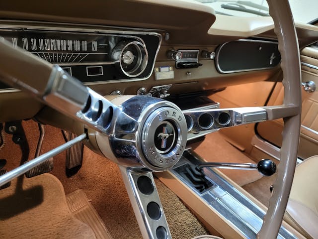 Rick Brough's 1964.5 Ford Mustang coupe steering wheel dash shifter