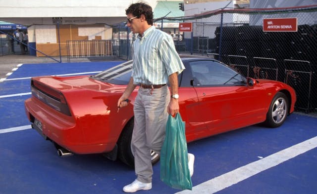Ayrton Senna shopping with NSX