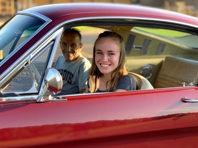 Whitmire Mustang with second granddaughter 2019