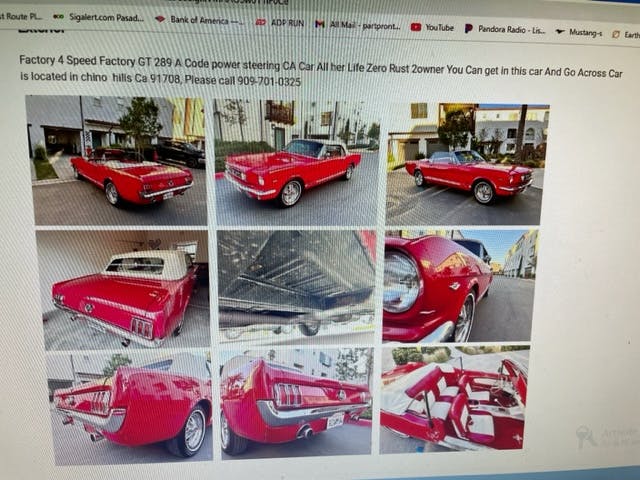 Luis Espinosa 1965 Ford Mustang GT eBay listing