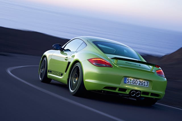 2011 Porsche Cayman R rear three quarter