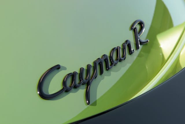 2011 Porsche Cayman R badge