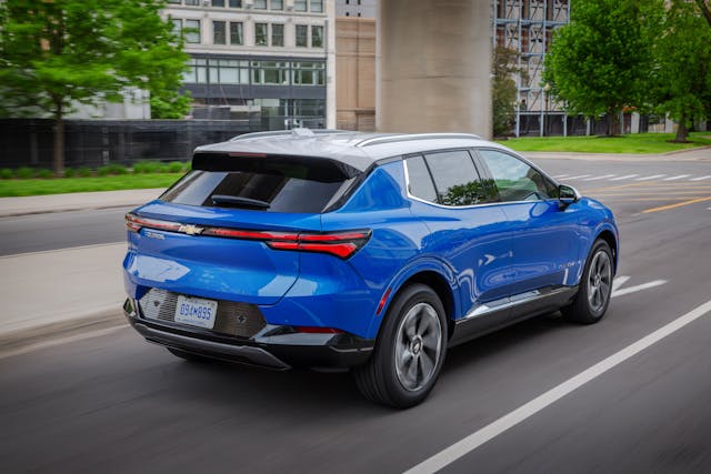 2024 Chevrolet Equinox EV 3LT rear three quarter action