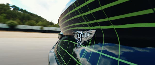 Bentley Continental GT trunk badge close up