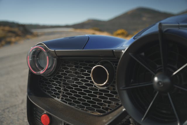 GMA T50 taillight and exhaust tip closeup