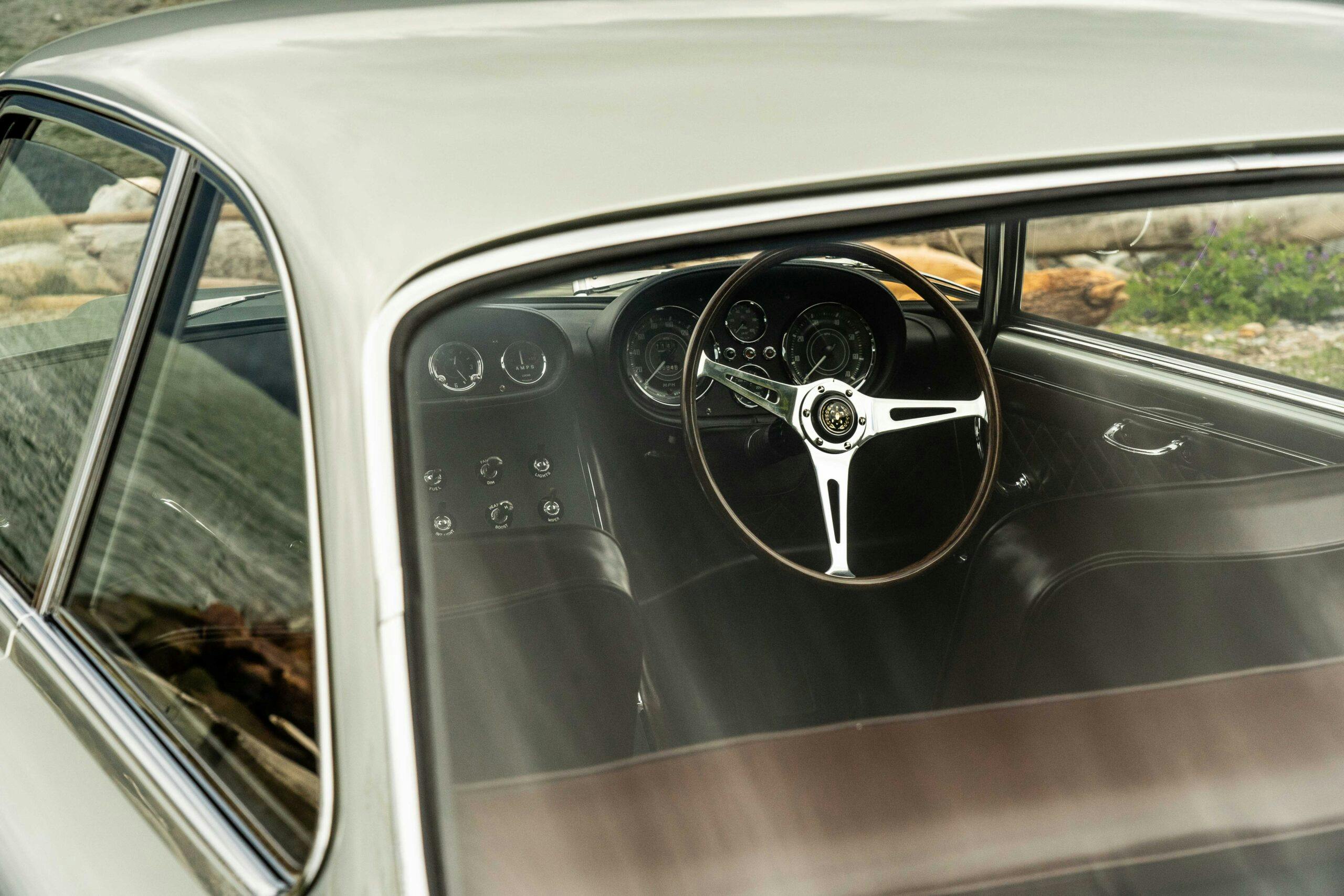 Gordon-Keeble interior cockpit through glass