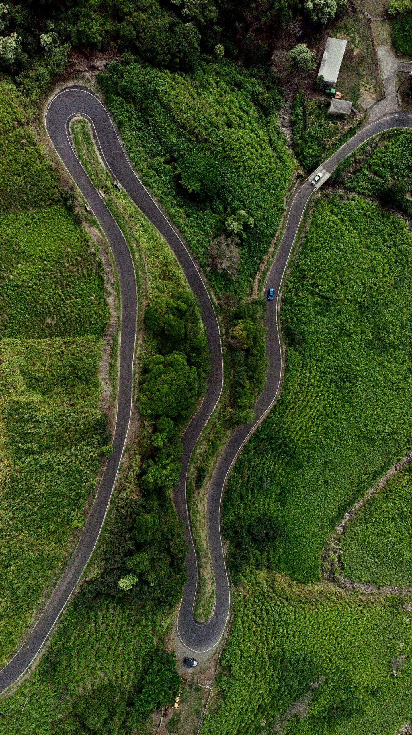 Hawaii road aerial