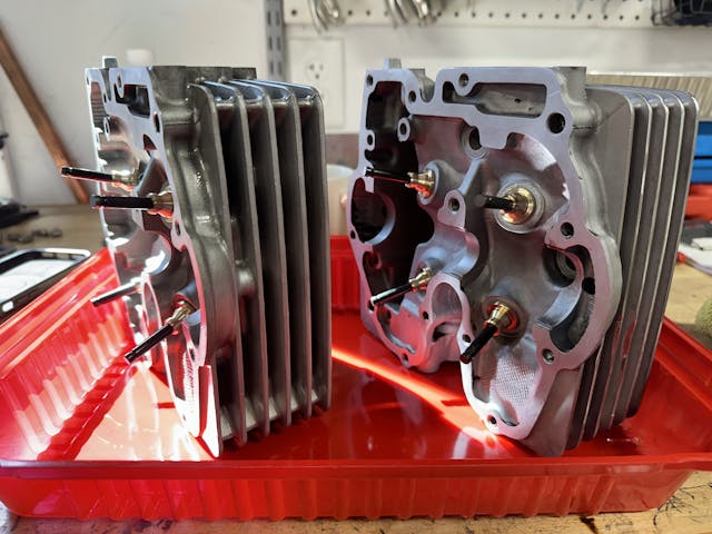 two XR250R cylinder heads with valves fit