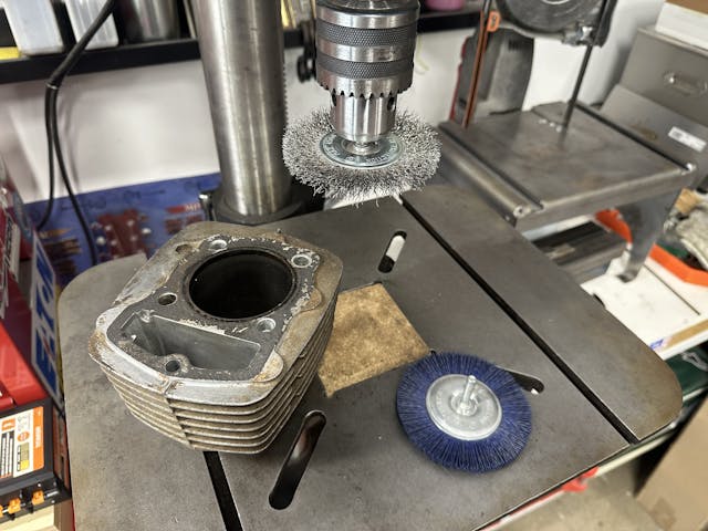 wire wheel in drill press chuck