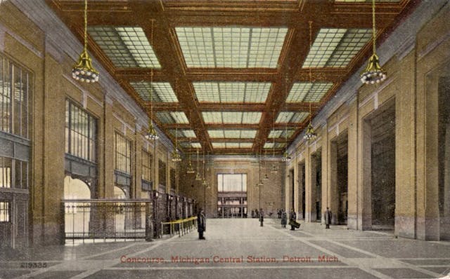 Michigan Central Station interior concourse 1913 postcard