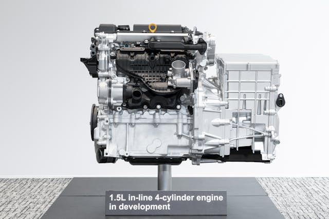 1.5L in-line 4-cylinder engine side in development by Toyota Motor Corporation