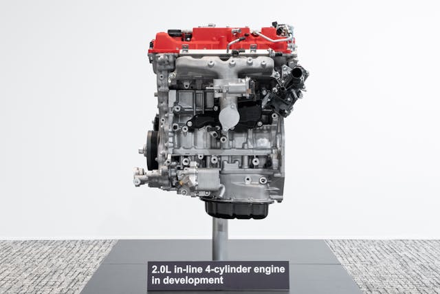 2.0L in-line 4-cylinder engine side in development by Toyota Motor Corporation