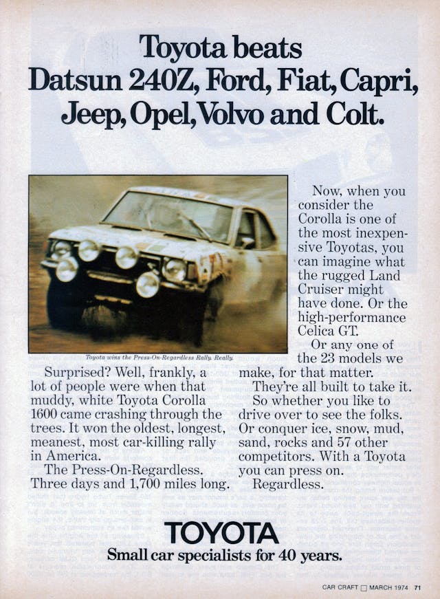1973 POR WRC race Toyota victory