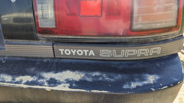 1987 Toyota Supra Turbo taillight lettering detail