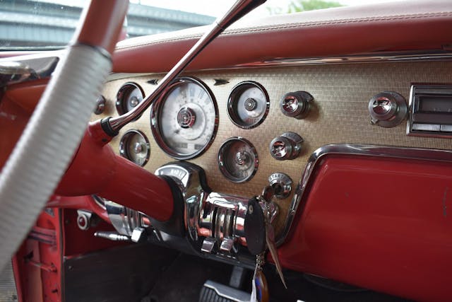 1956 Packard Four Hundred Hardtop Coupe interior dashboard detail