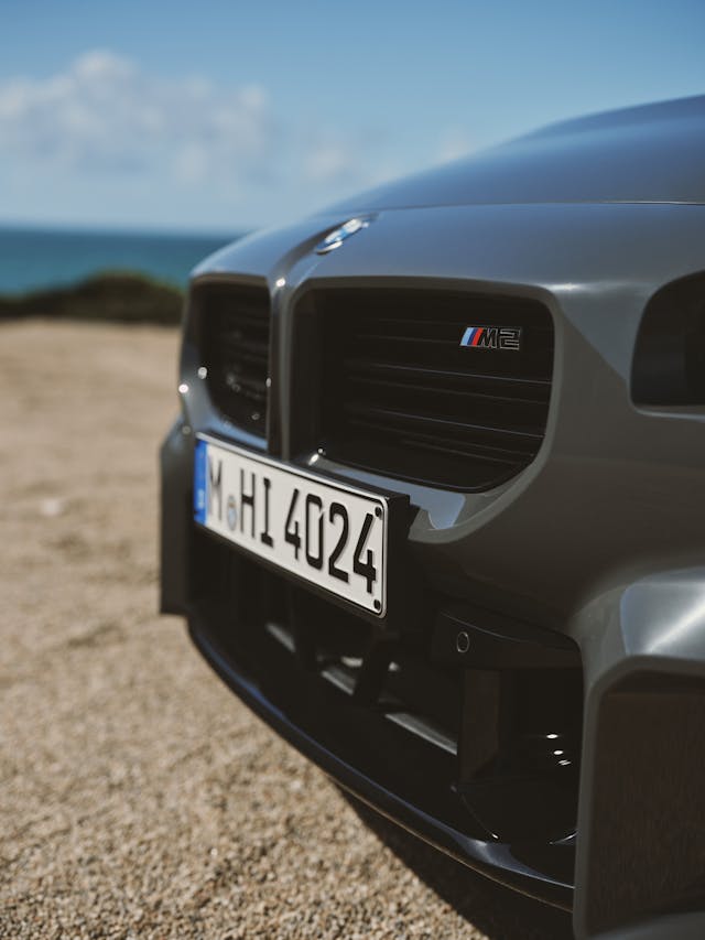 2025 BMW M2 nose closeup detail vertical