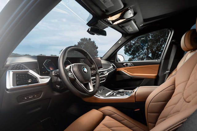2025 BMW X5 Silver Anniversary Edition interior from driver's door