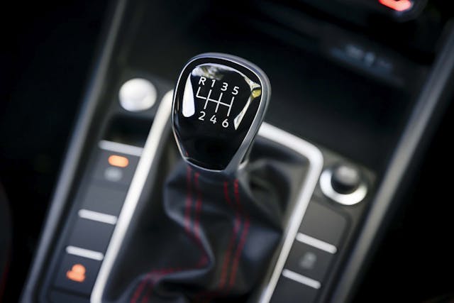 2025 Volkswagen Jetta GLI interior six-speed manual shifter detail