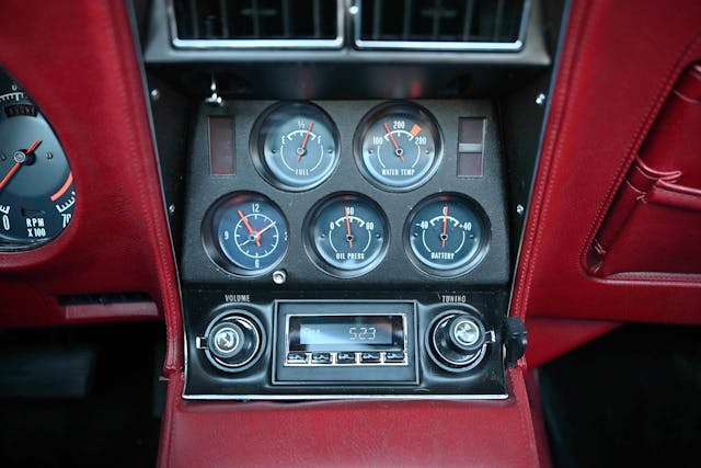1974 C3 Corvette Convertible interior console gauges