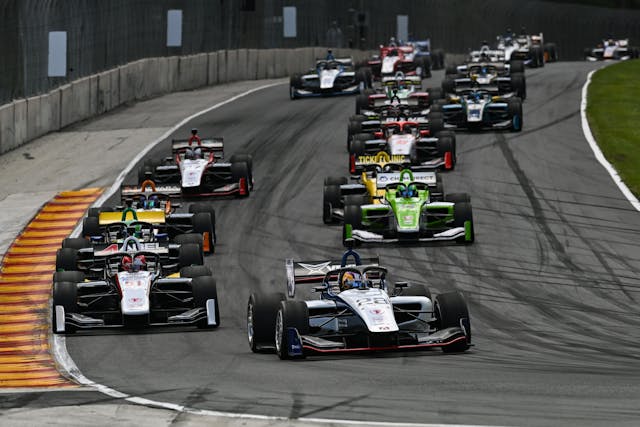 Jamie Chadwick INDY NXT race winner action