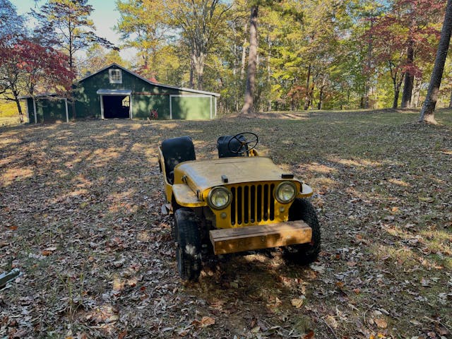 Willys Jeep CJ 2A Old Yella farm barn shot
