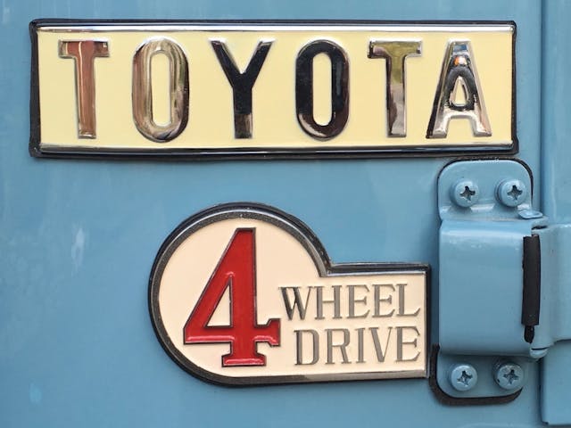 1967 Toyota FJ40 Land Cruiser badge restored