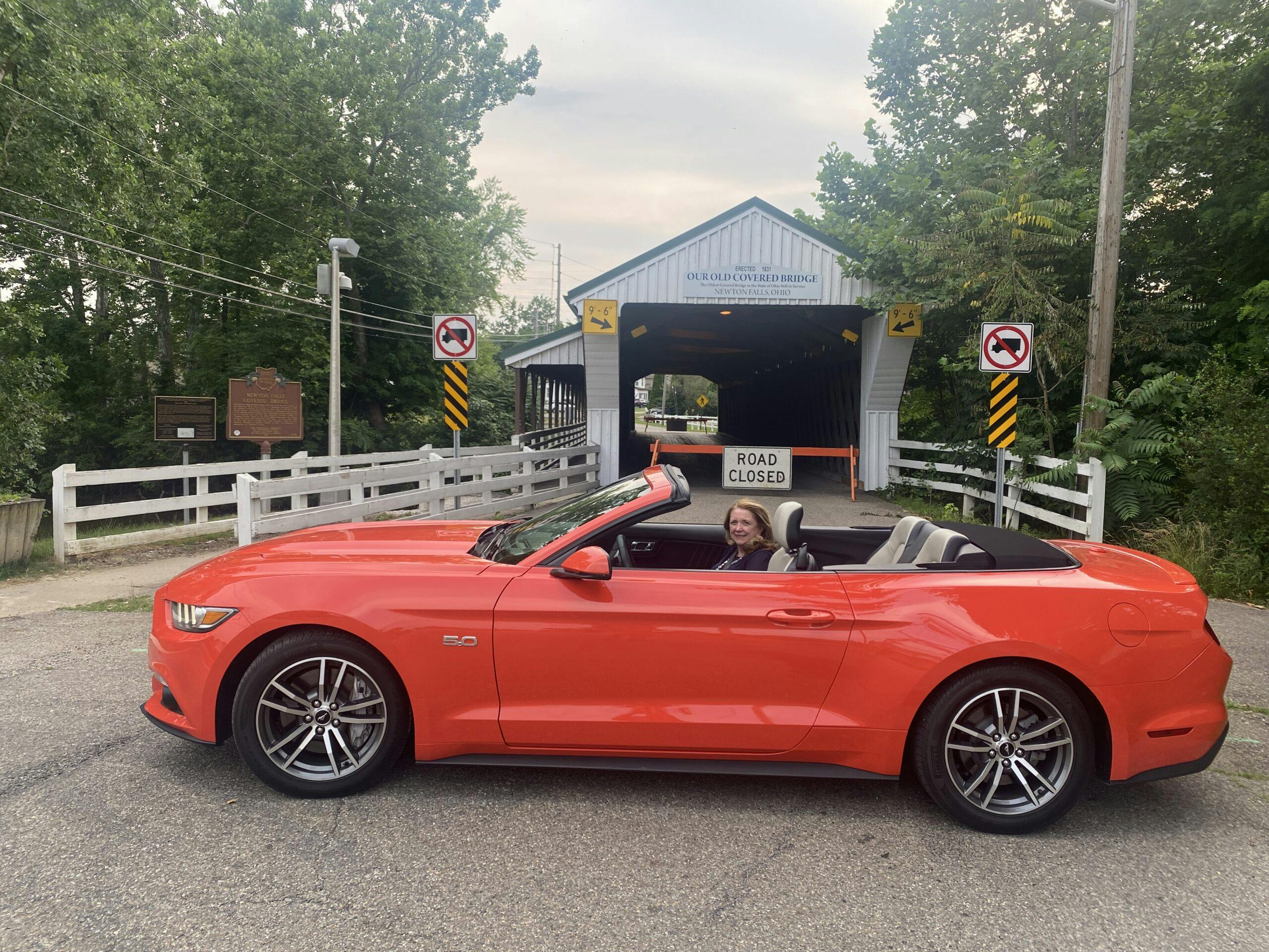 2015 Competition Orange Mustang GT convertible side