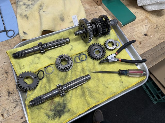 Honda XR600R transmission disassembly