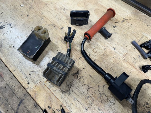 Honda XR250R coil, CDI, and regulator