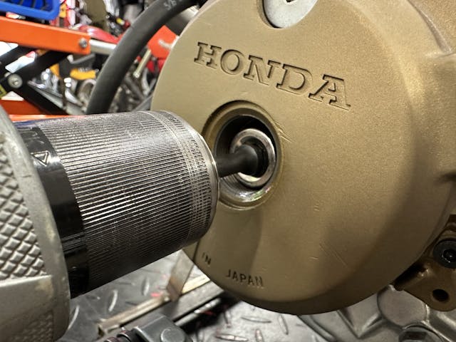drilling turning honda xr250r engine