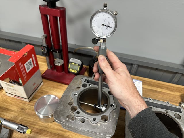dial bore gauge in XR600R cylinder