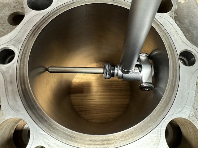 dial bore gauge head in XR600R cylinder