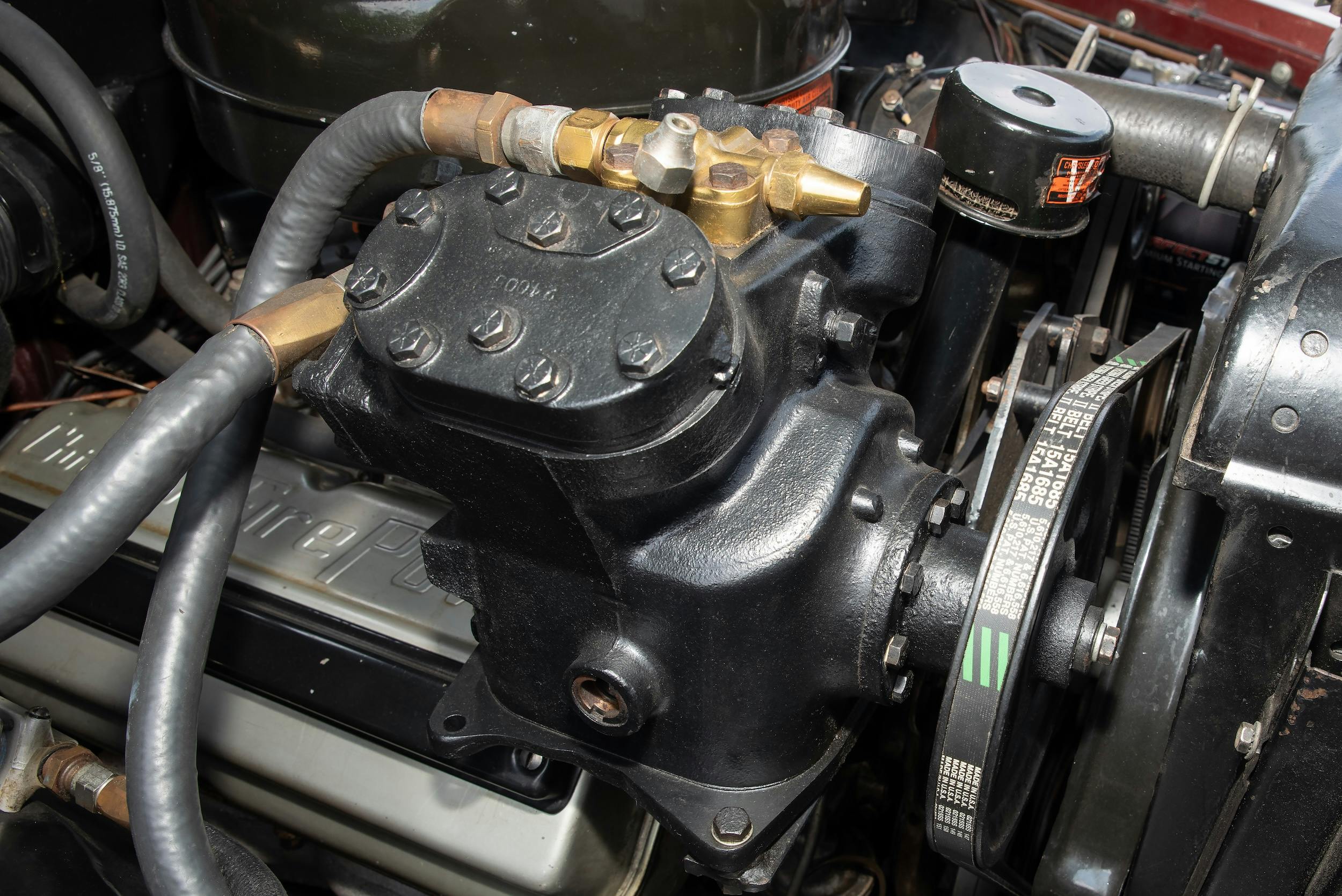 1954 Chrysler Town and Country engine AC compressor