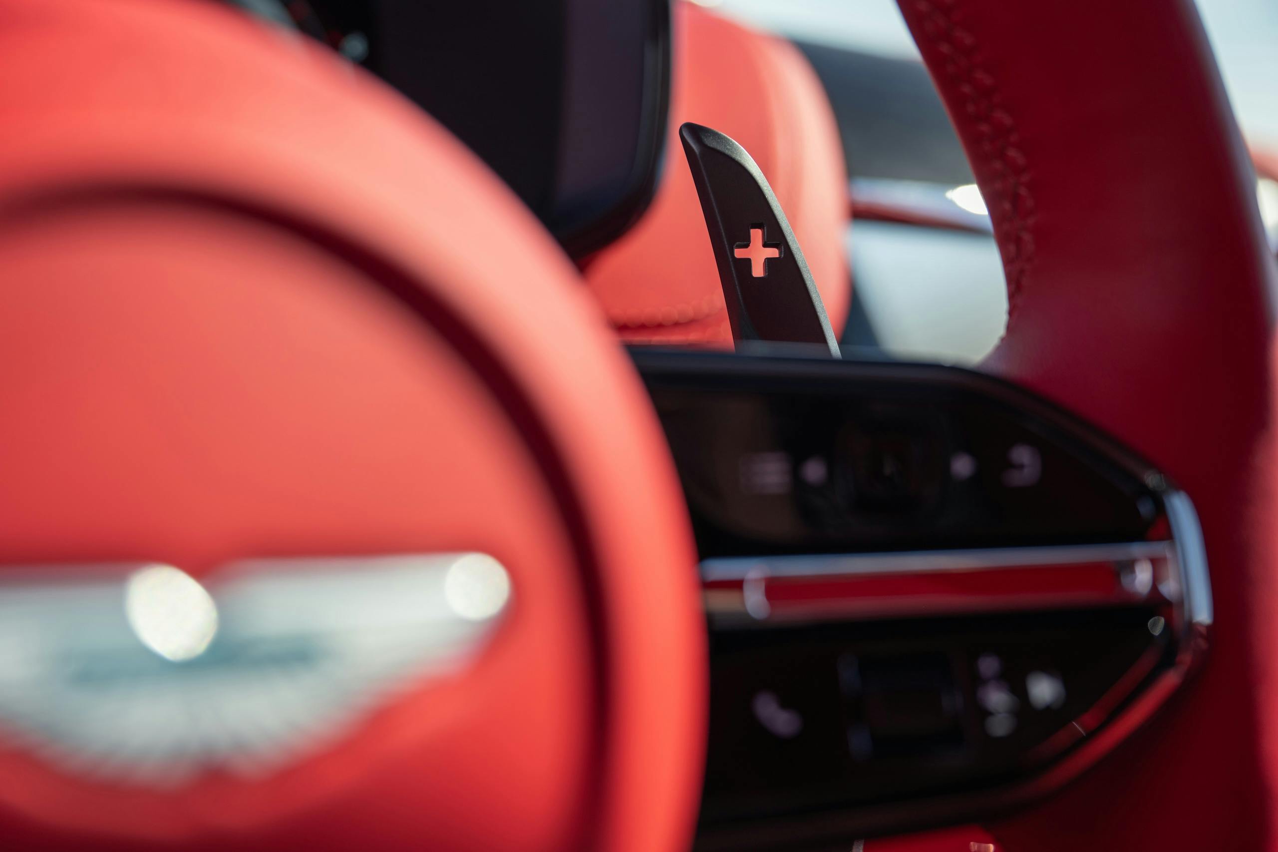 2025 Aston Martin DBX707 paddle shifter detail