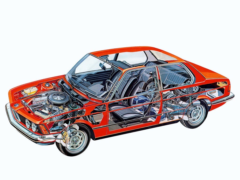 BMW E21 3-series cut away drawing