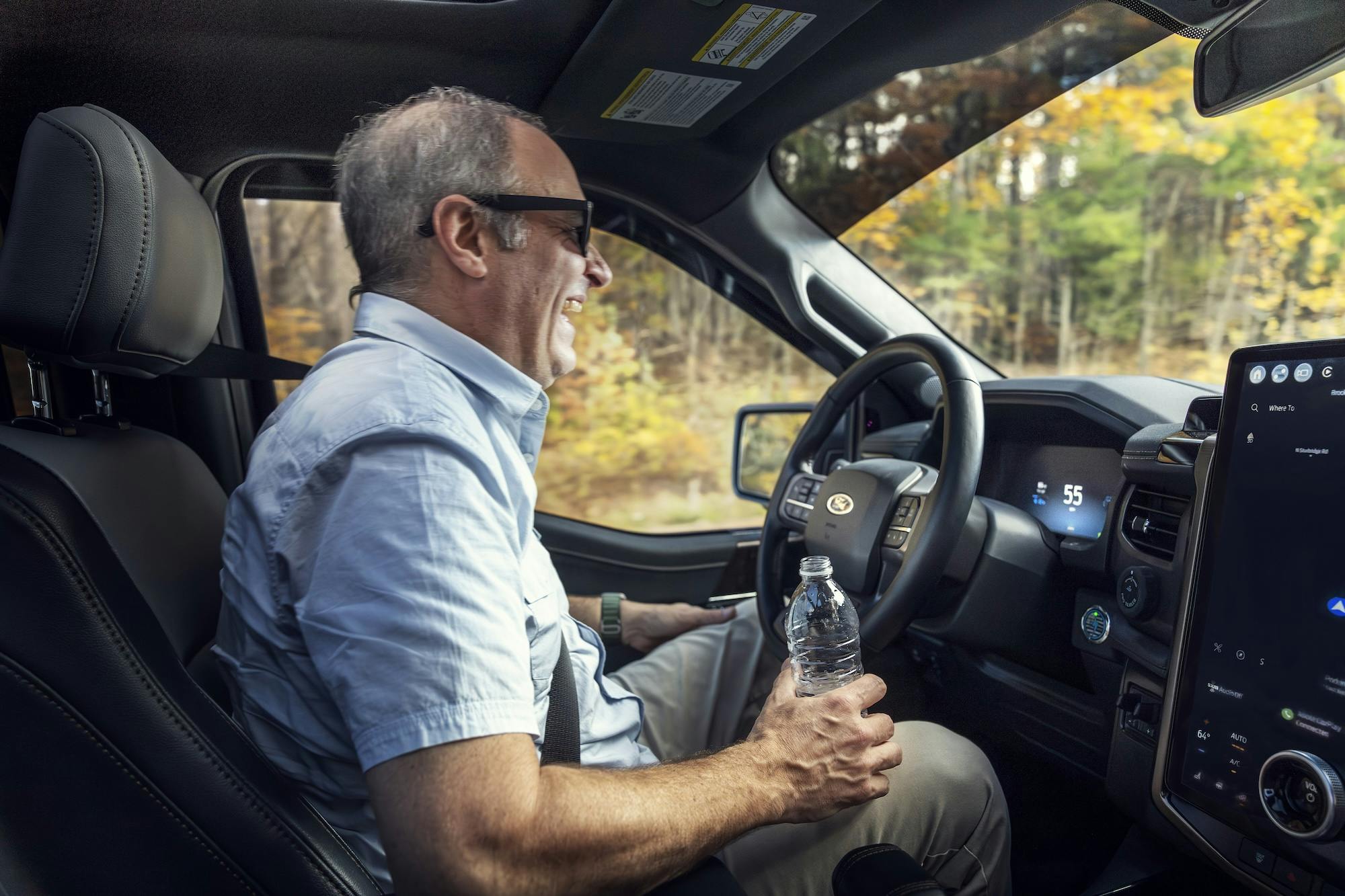 Ford BlueCruise F-150 Lightning hands free man