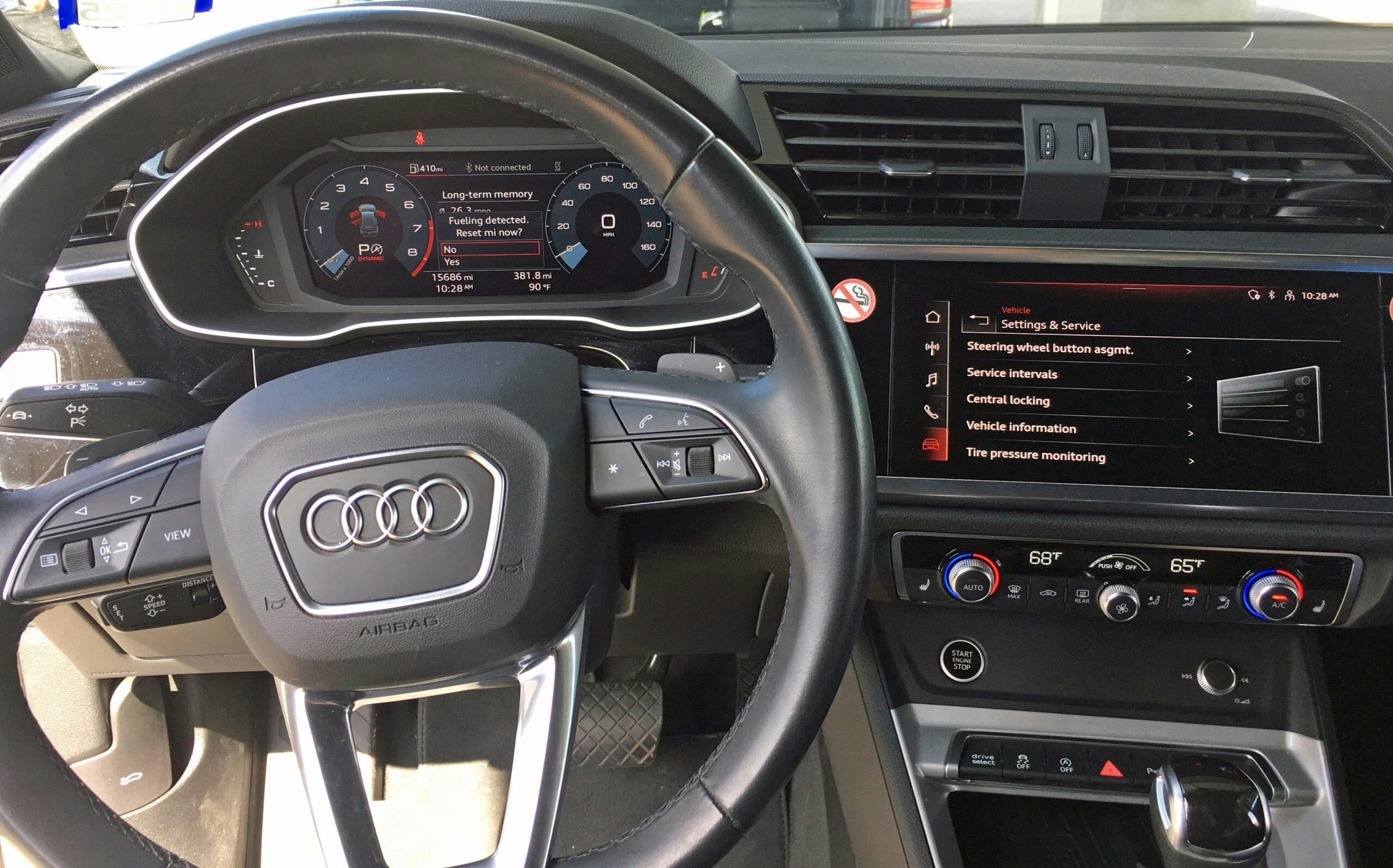 Audi Q3 Quattro rental car interior