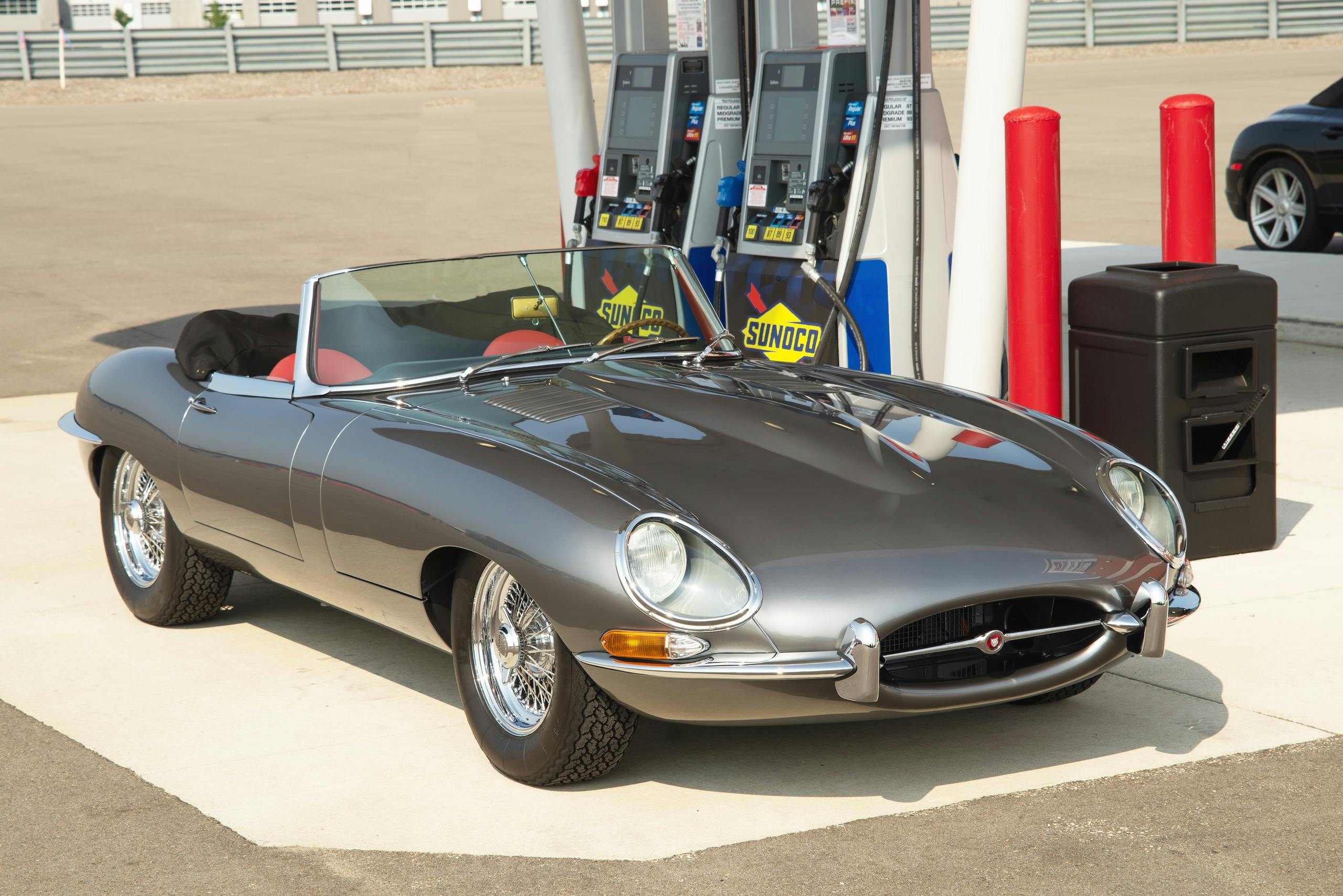 1961 E-Type Nikolas front three quarter gas pump