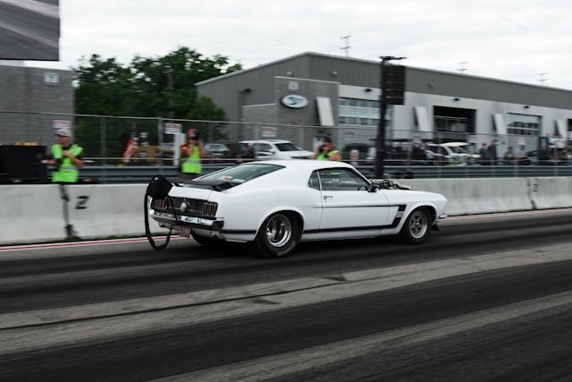 2024 Roadkill Nights drag racing event detroit michigan white rear three quarter