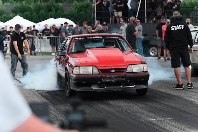 2024 Roadkill Nights drag racing event detroit michigan fox body mustang