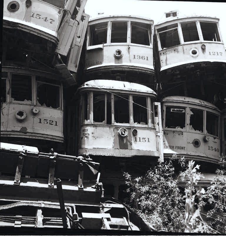 Streetcar scrap pile