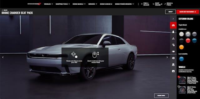 dodge electric muscle car daytona charger ev configurator