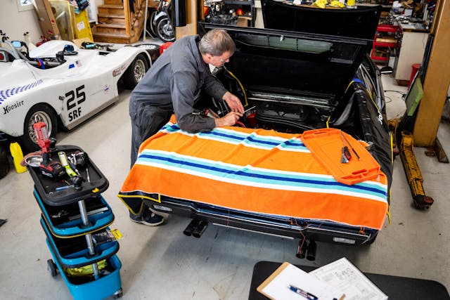 Ferrari Dino 308 GT4 restoration mechanical high angle