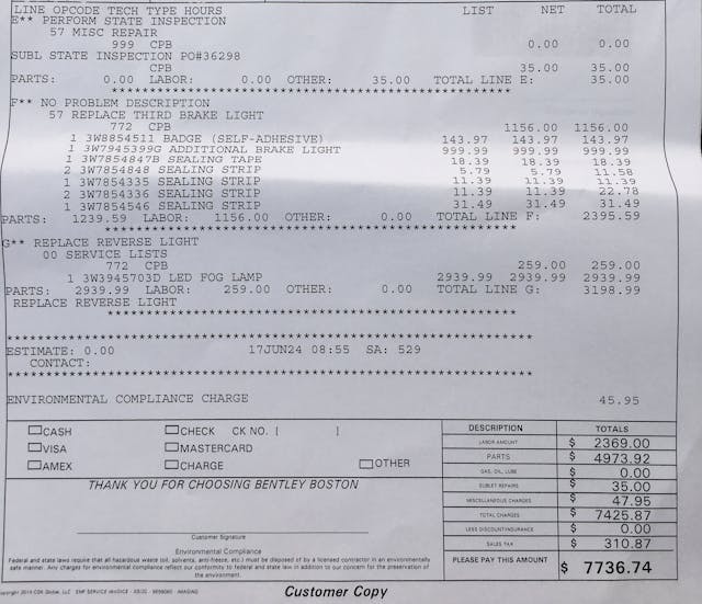 Hack Mechanic Bentley Sale paperwork