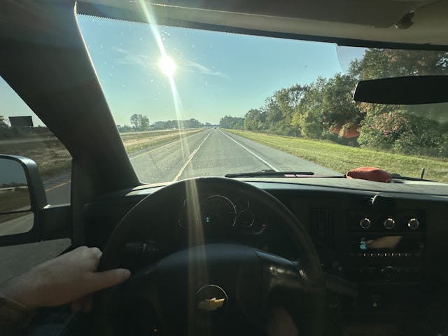 Kyle driving express van