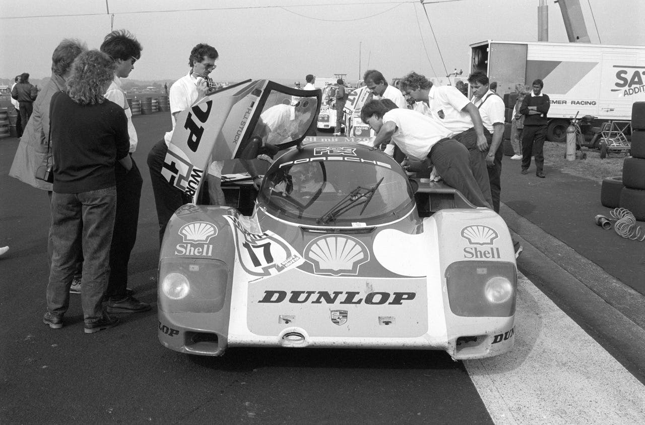 Porsche Hans Stuck black white vintage