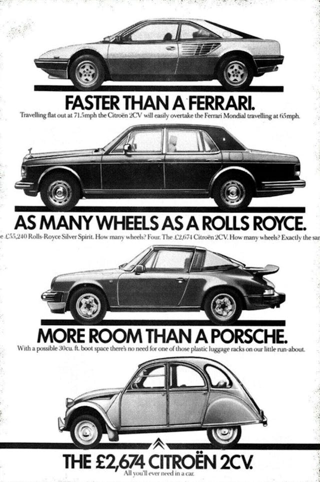 2CV citroen car ad funny vintage